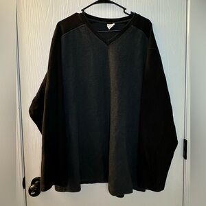 Old Navy two tone dark‎ gray long sleeve V-neck pullover sweater men’s XXL